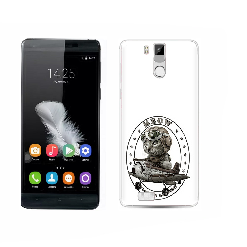 

Чехол MyPads Tocco для Oukitel K6000 Pro кот в самолете, Прозрачный, Tocco