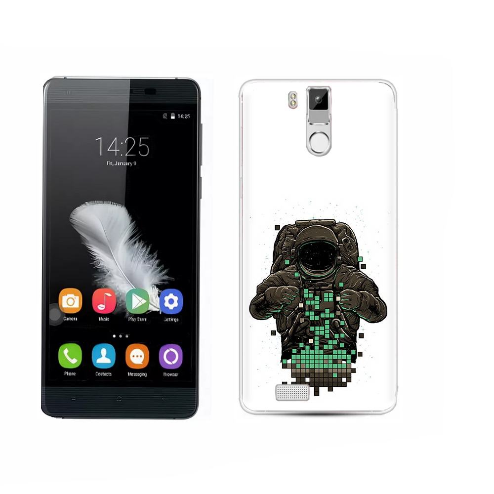 

Чехол MyPads Tocco для Oukitel K6000 Pro космонавт с пикселями, Прозрачный, Tocco