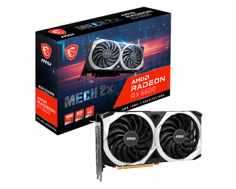

Видеокарта MSI AMD Radeon RX 6600 MECH 2X (602-V502-09S), Черный, Radeon RX 6600 MECH 2X