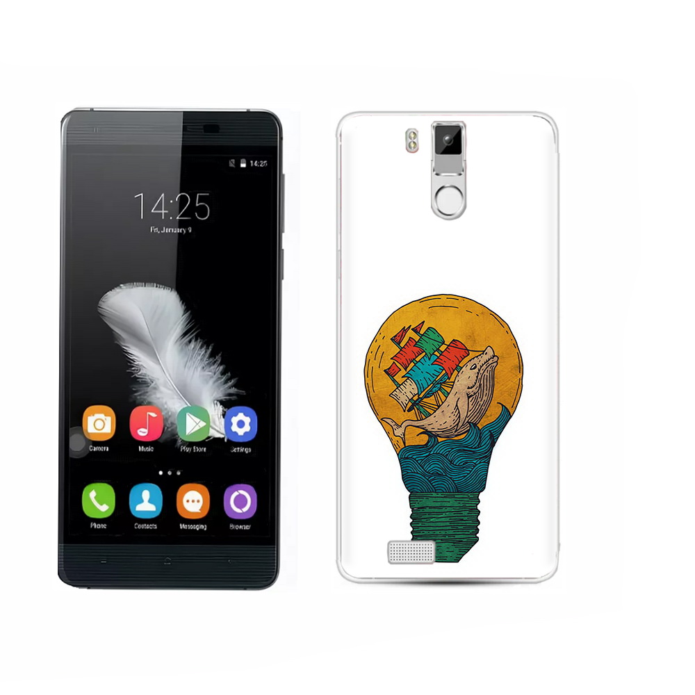 

Чехол MyPads Tocco для Oukitel K6000 Pro кит в лампочке с парусами, Прозрачный, Tocco