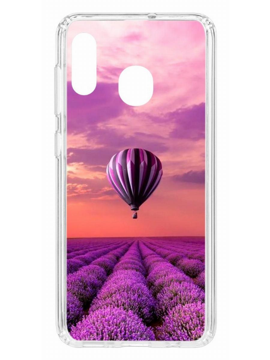 

Чехол на Samsung Galaxy A20 2019 Kruche Print Лавандовый рай, Прозрачный;разноцветный;черный;белый