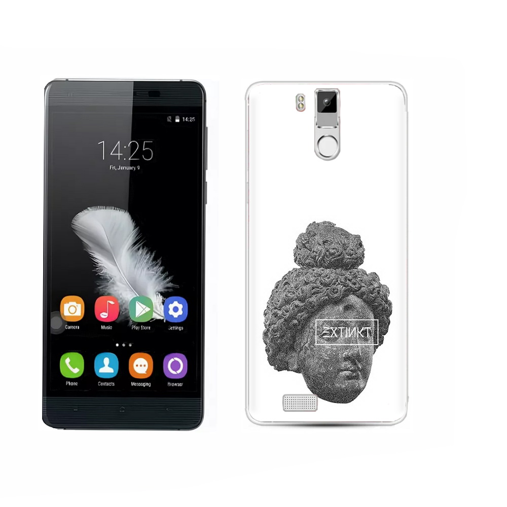 

Чехол MyPads Tocco для Oukitel K6000 Pro каменное лицо девушки, Прозрачный, Tocco