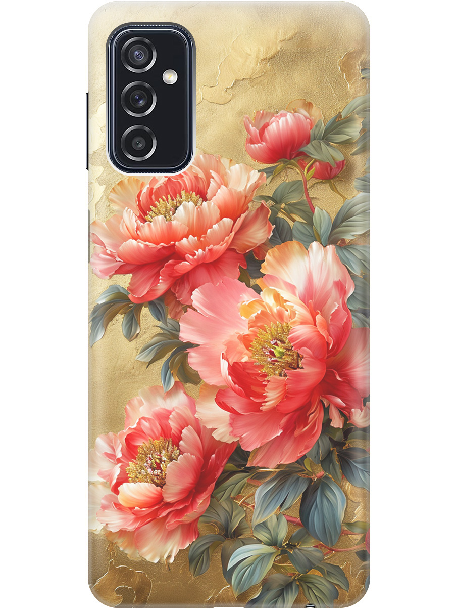 

Силиконовый чехол на Samsung Galaxy M52 5G с принтом "Винтажные пионы", Прозрачный;зеленый;золотистый;красный, 734082123