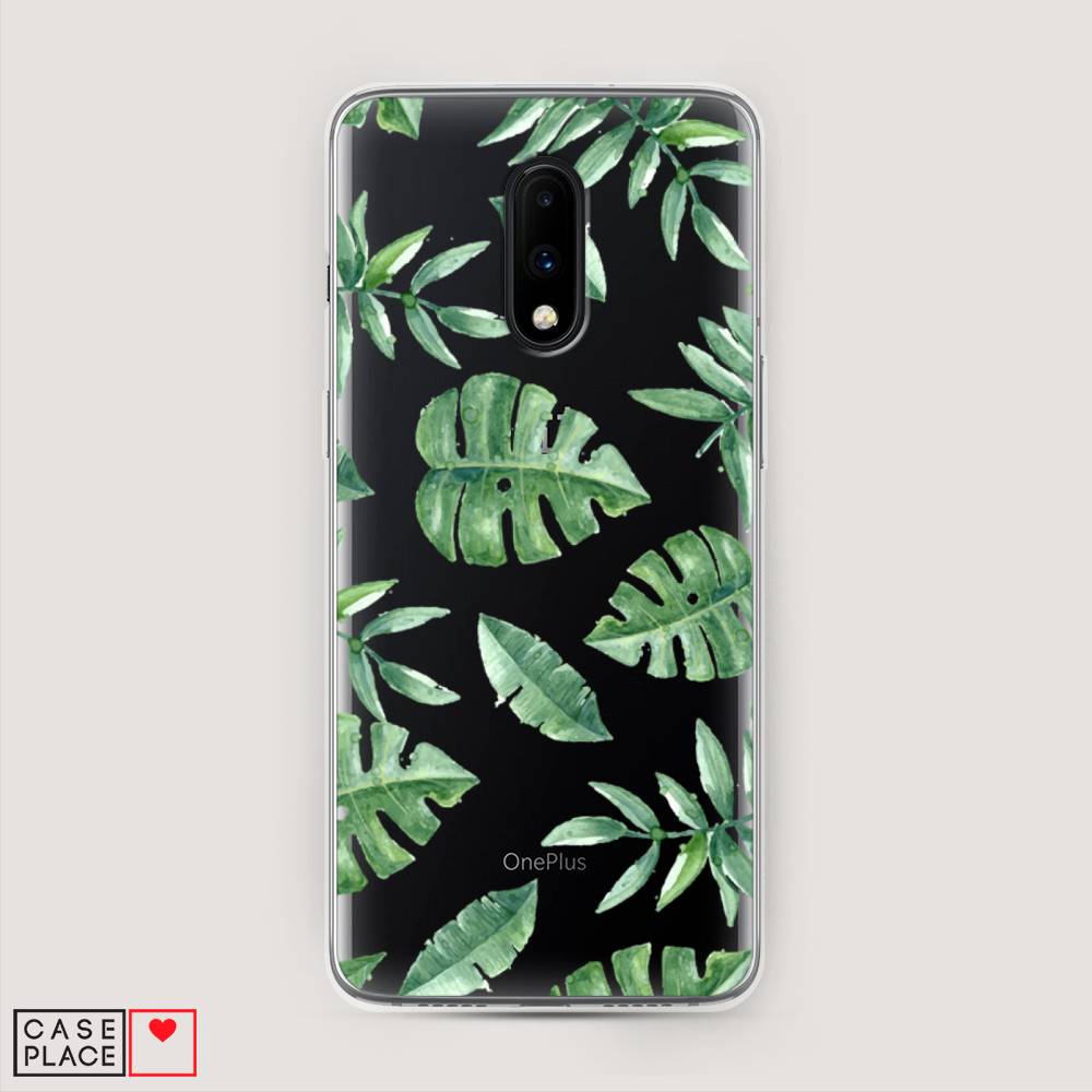 

Чехол Awog на OnePlus 7 / ВанПлас 7 "Нарисованные пальмовые листья", Зеленый, 150750-4