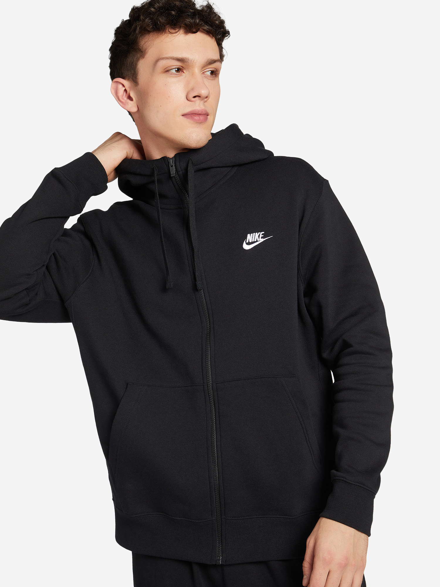 

Толстовка мужская Nike Sportswear Club Fleece Full-Zip BV2645 черная M, Черный, Sportswear Club Fleece Full-Zip