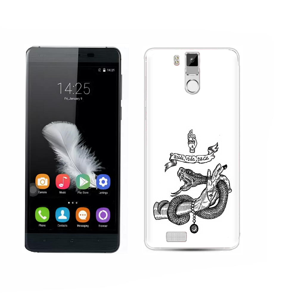 

Чехол MyPads Tocco для Oukitel K6000 Pro змея на руке рисунок, Прозрачный, Tocco