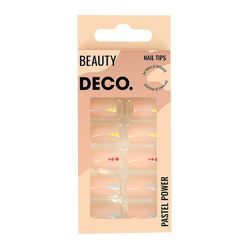 Набор накладных ногтей DECO. PASTEL POWER color dots (24 шт + клеевые стикеры 24 шт) коврики автомобильные универсальные skyway hot 2 полиуретановый бежевый 72x49 44x48 5 60x26 см набор 5 шт s01702059