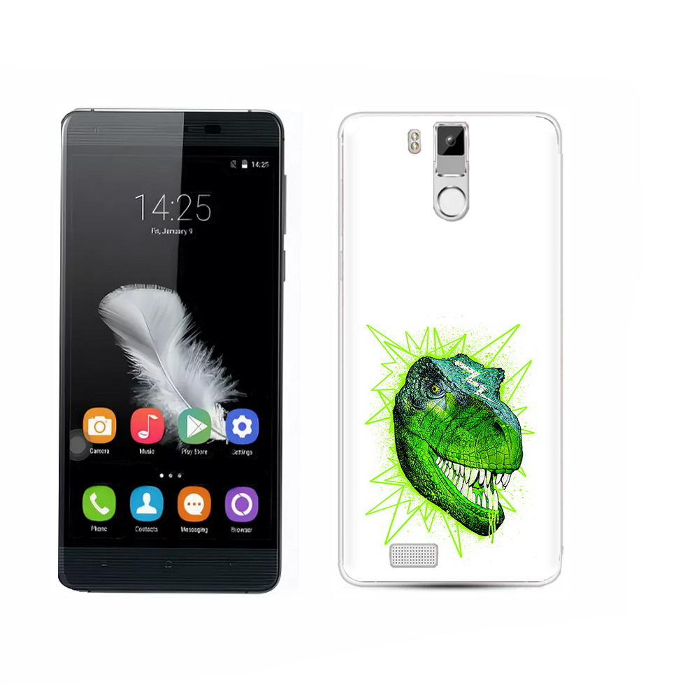 

Чехол MyPads Tocco для Oukitel K6000 Pro зеленый динозавр, Прозрачный, Tocco