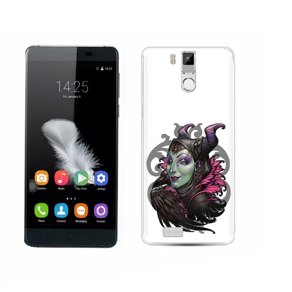 

Чехол MyPads Tocco для Oukitel K6000 Pro зеленая девушка с вороном, Прозрачный, Tocco