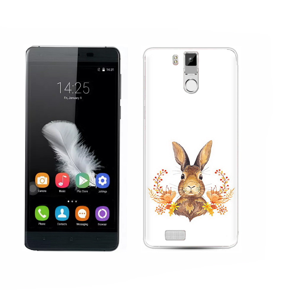 

Чехол MyPads Tocco для Oukitel K6000 Pro зайка в цветах, Прозрачный, Tocco
