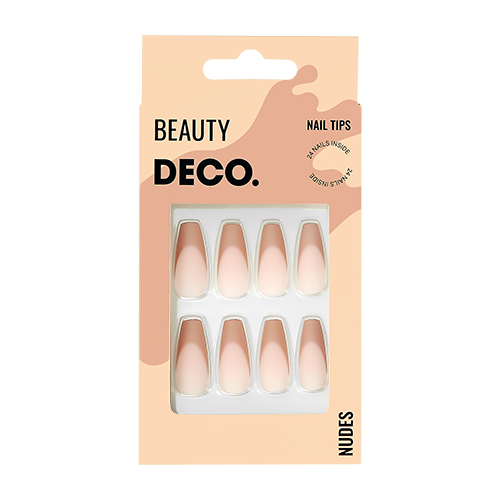 Набор накладных ногтей DECO. NUDES french (24 шт + клеевые стикеры 24 шт) мои первые многоразовые наклейки гонки