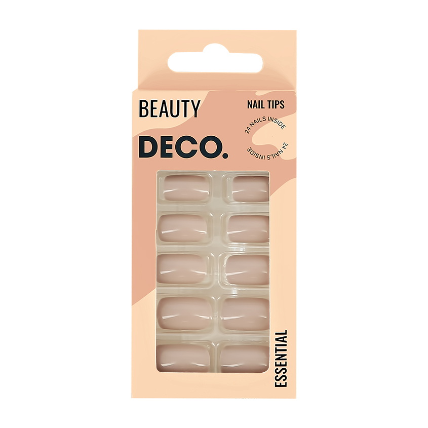 Набор накладных ногтей DECO. ESSENTIAL taupe (24 шт + клеевые стикеры 24 шт) в магазин за покупками многоразовые наклейки