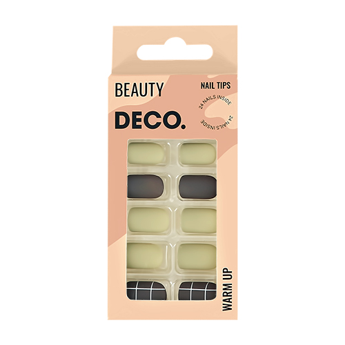 фото Набор накладных ногтей deco. warm up olive (24 шт + клеевые стикеры 24 шт)