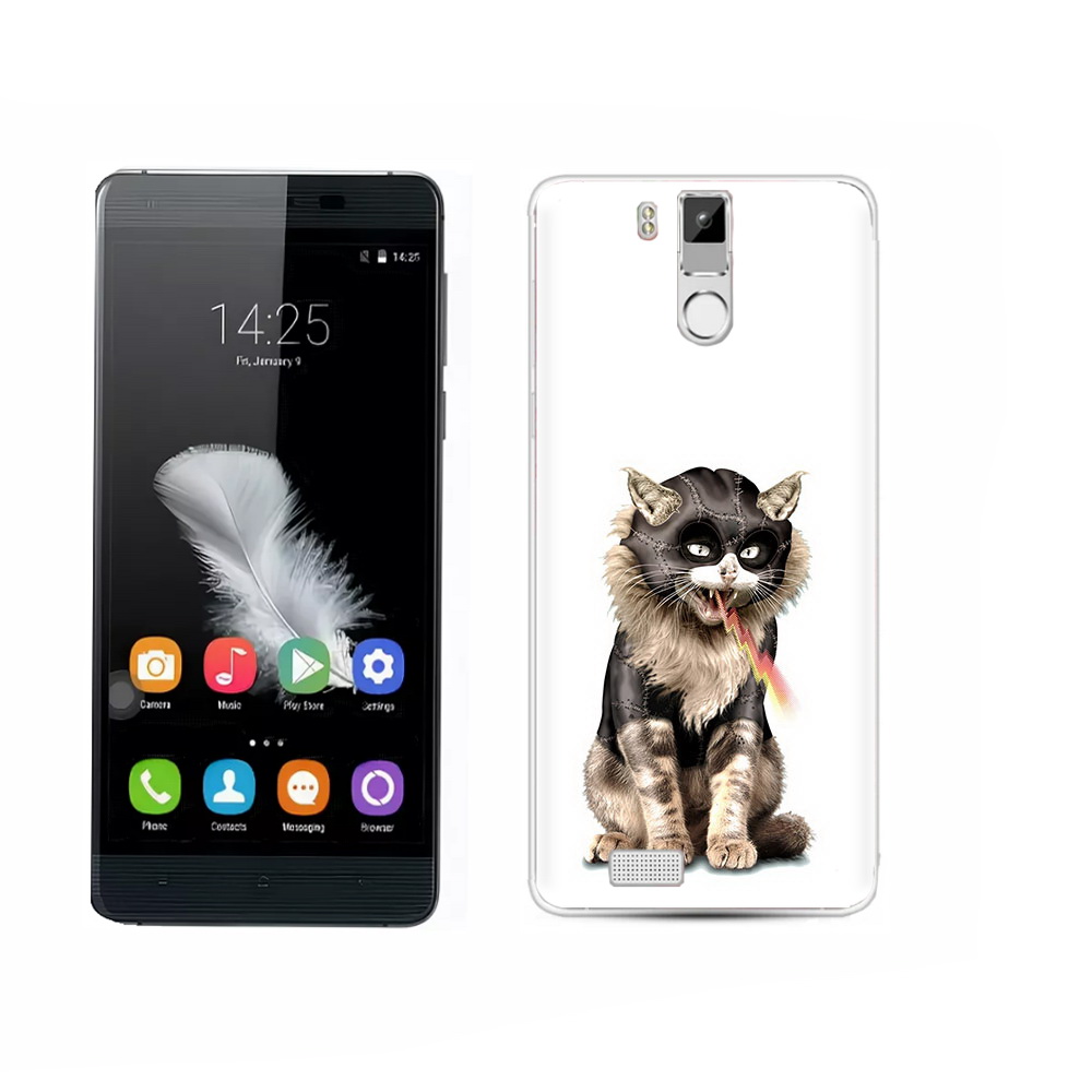 

Чехол MyPads Tocco для Oukitel K6000 Pro дьяволский кот, Прозрачный, Tocco