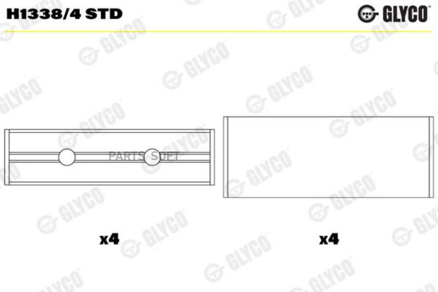 

GLYCO H1338/4 STD_вкладыши коренные к-кт! STD\ Toyota Yaris 1.0 1KR-FE 09>