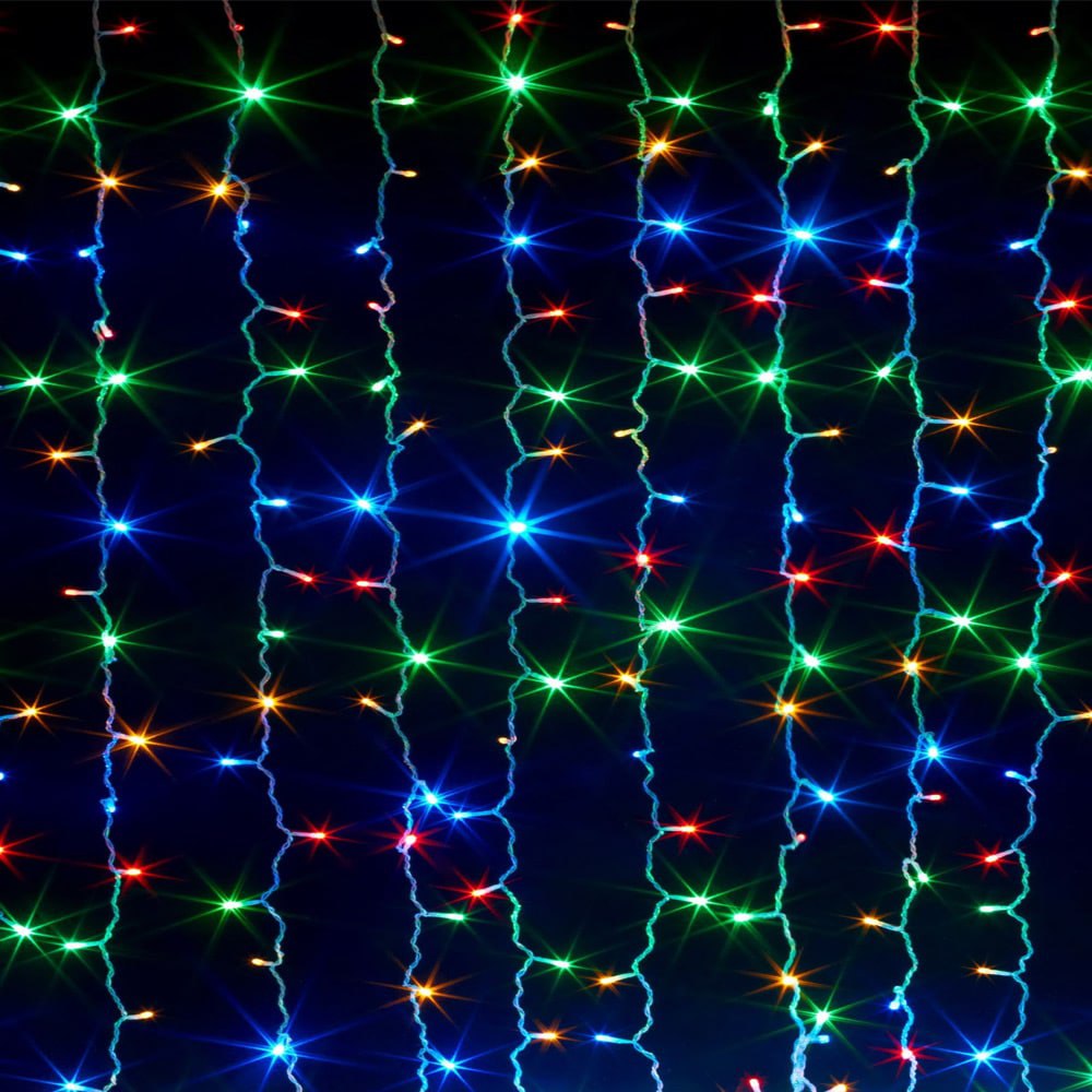 фото Световой занавес qvatra led curtain 18vs18 rgb 44409х1,8 м разноцветный nobrand