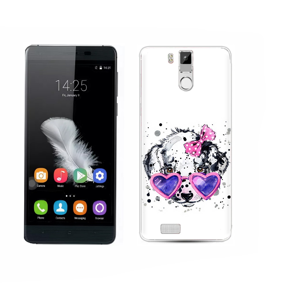 

Чехол MyPads Tocco для Oukitel K6000 Pro долматинец в очках, Прозрачный, Tocco