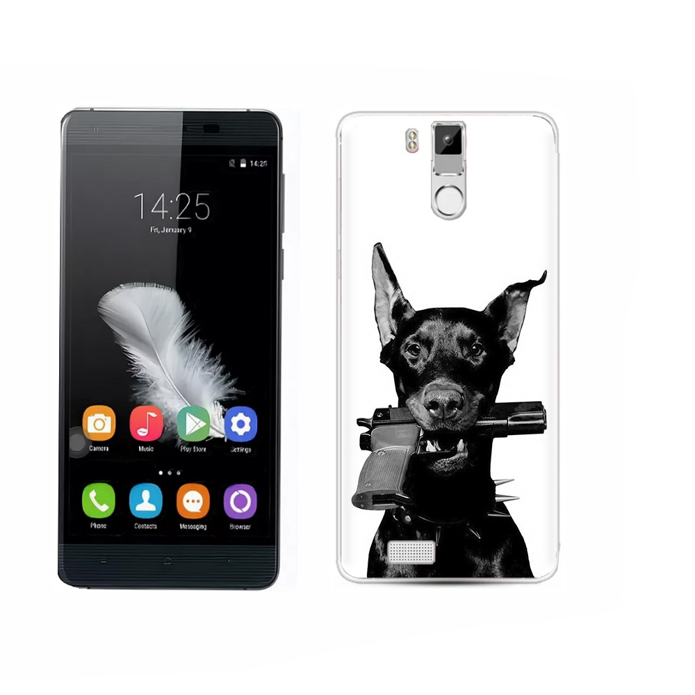 

Чехол MyPads Tocco для Oukitel K6000 Pro доберман с пистолетом, Прозрачный, Tocco