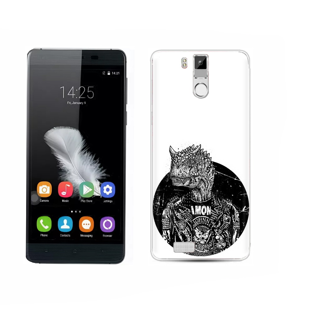 

Чехол MyPads Tocco для Oukitel K6000 Pro динозавр в куртке, Прозрачный, Tocco