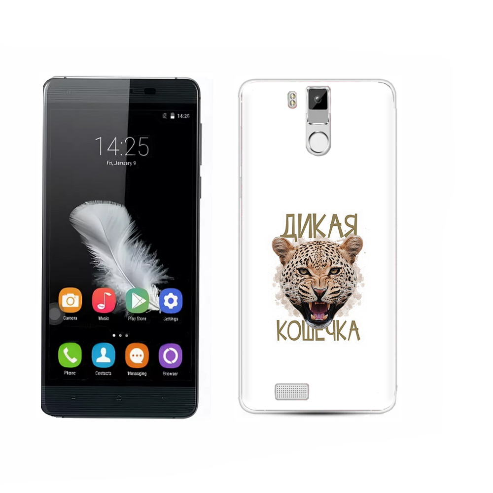 

Чехол MyPads Tocco для Oukitel K6000 Pro дикая кошечка, Прозрачный, Tocco