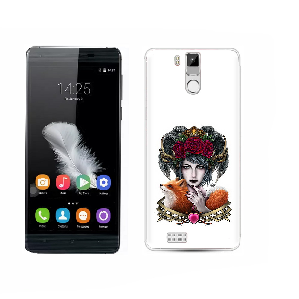 

Чехол MyPads Tocco для Oukitel K6000 Pro девушка с лисой, Прозрачный, Tocco