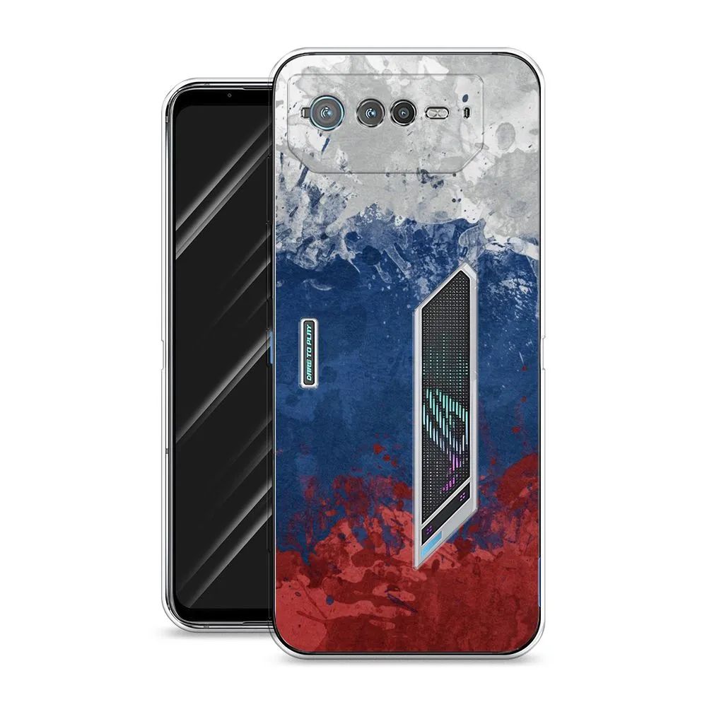 

Чехол Awog на Asus ROG Phone 6 "Флаг России неровный", Разноцветный, 44650-5