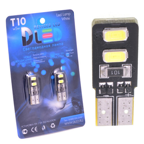 

Светодиодная автомобильная лампа T10 - W5W - 4 SMD 5630 двусторонняя (с обманкой) 2 шт., T10 - W5W - 4 SMD 5630 двусторонняя (с обманкой)