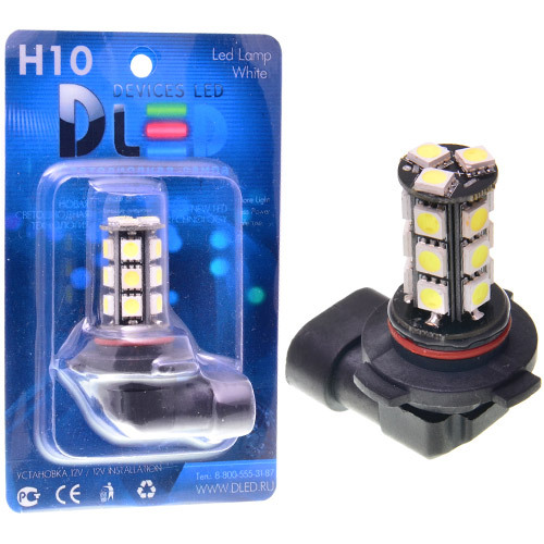 

Светодиодная автомобильная лампа H10 - 18 SMD 5050 Black (1 лампа в упаковке), H10 - 18 SMD 5050 Black