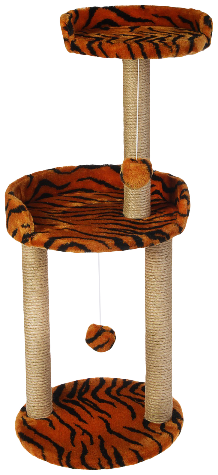Комплекс для кошек Пижон, когтеточка с площадкой, джут, 43х43х100 см, в ассортименте