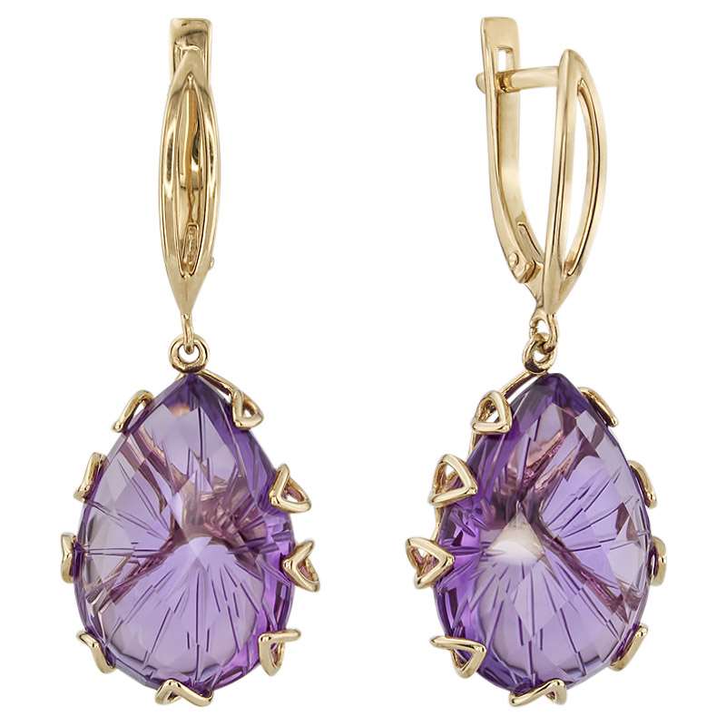 

Серьги подвески из красного золота ALORIS Серьги 1116А, аметист, Серьги 1116А