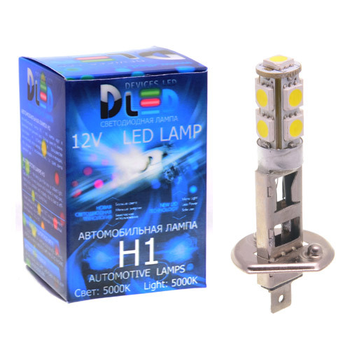 

Светодиодная автомобильная лампа H1 - 9 SMD 5050 (1 лампа в упаковке), H1 - 9 SMD 5050