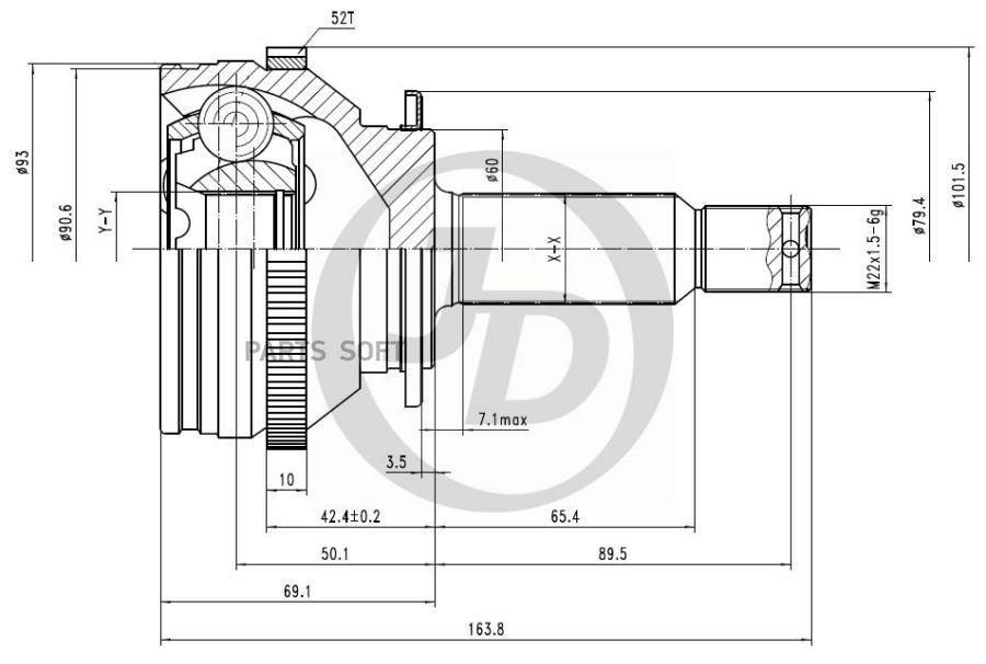 

Just Drive Jct0090A Шрус Внешний Abs 151543