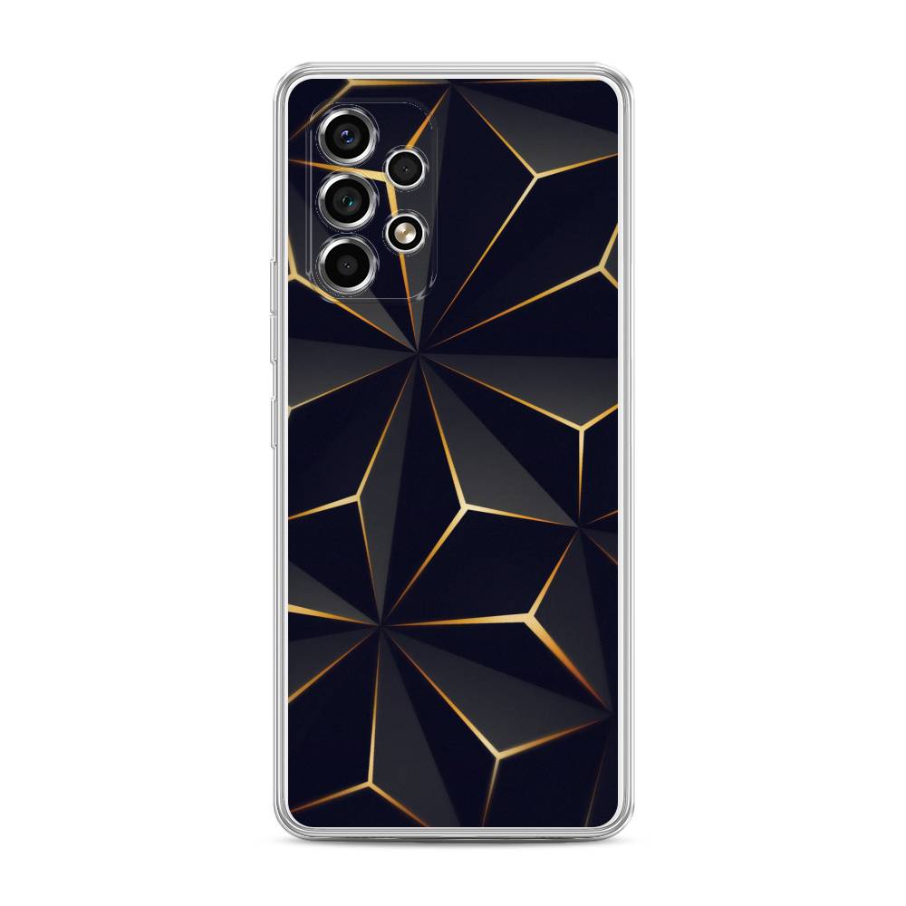 

Чехол на Samsung Galaxy A53 5G "Черные полигоны", Золотистый;черный, 2104550-3