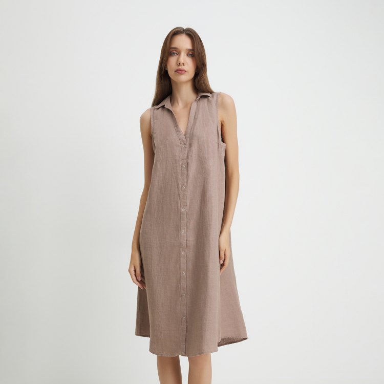 

Платье женское Maison David BLN924 бежевое M, Бежевый, BLN924