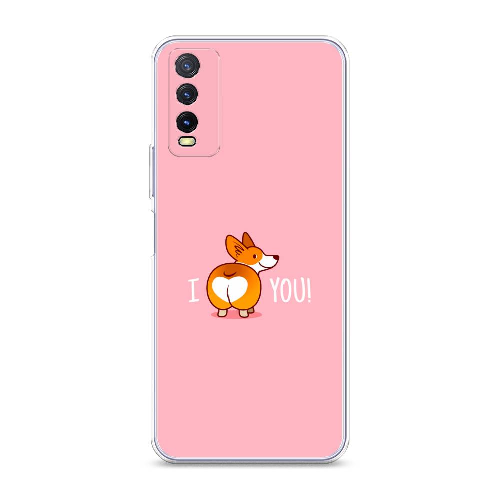 

Чехол на Vivo Y20 "Корги I love you", Розовый;коричневый;белый, 263650-1
