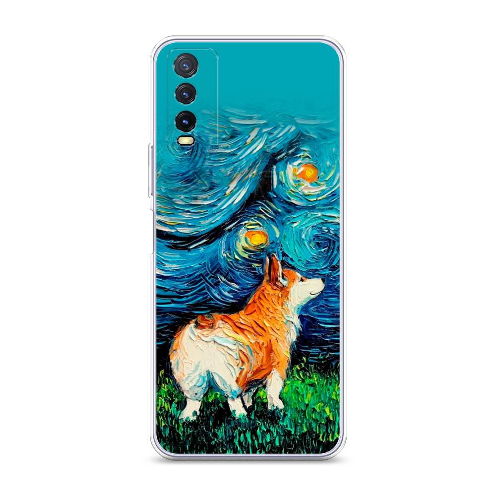 

Чехол на Vivo Y20 "Корги звёздная ночь", Коричневый;белый;зеленый, 263650-1