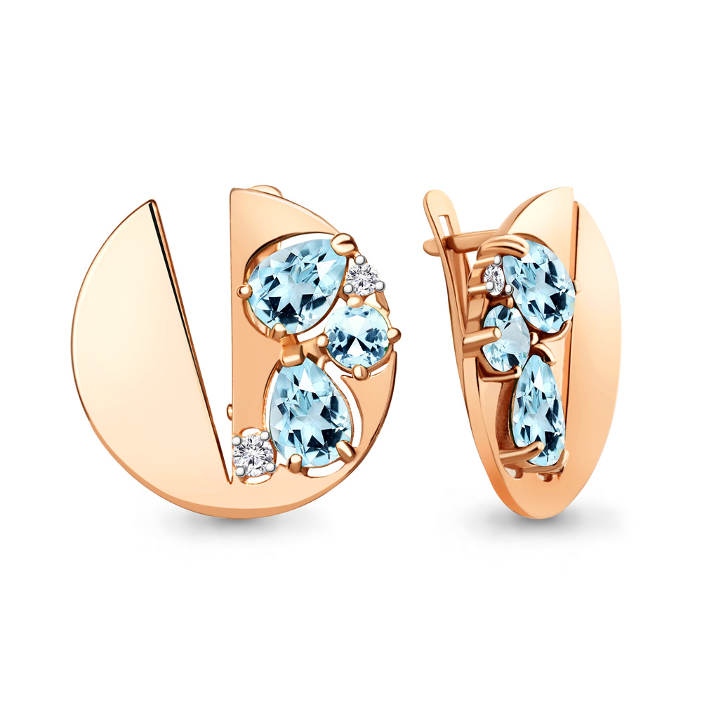 

Серьги из серебра с топазом Aquamarine Aquamarine 4761002А_925_з, 4761002А_925_з