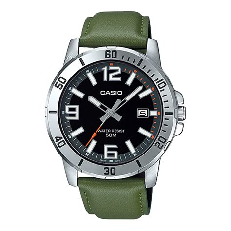 фото Наручные часы мужские casio mtp-vd01l-3b зеленые