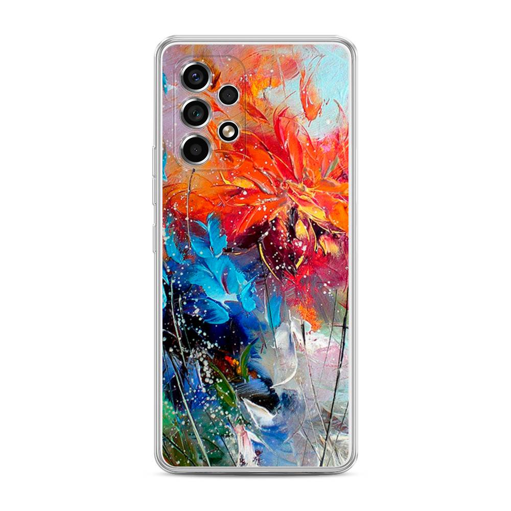 

Чехол на Samsung Galaxy A53 5G "Абстрактные цветы", Оранжевый;синий, 2104550-4