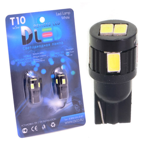 

Светодиодная автомобильная лампа T10 - W5W - 6 SMD 5630 Black (Комплект 2 лампы.), T10 - W5W - 6 SMD 5630 Black