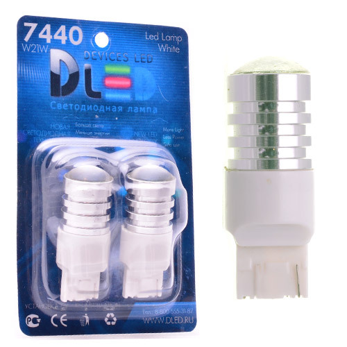 

Светодиодная автомобильная лампа W21W - T20 - 7440 Cree - 5W + (Линза) (Комплект 2 лампы.), W21W - T20 - 7440 Cree - 5W + (Линза)