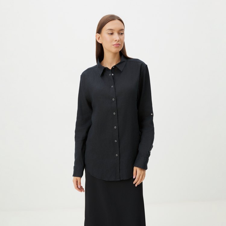 

Рубашка женская Maison David BLN923 черная L, Черный, BLN923