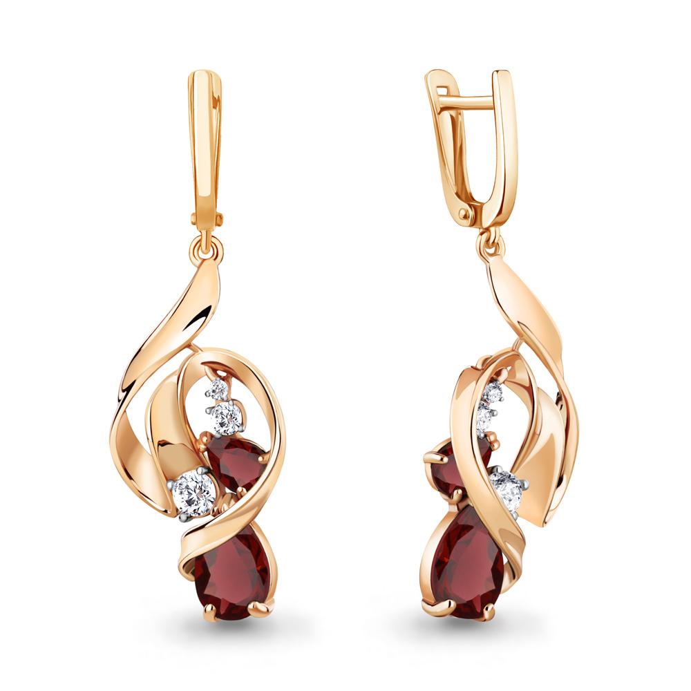 

Серьги из серебра с гранатом Aquamarine Aquamarine 4760503А_925_з, 4760503А_925_з