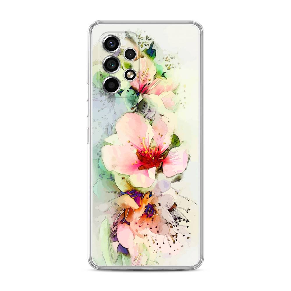 

Чехол на Samsung Galaxy A53 5G "Нежные цветы", Зеленый;розовый, 2104550-2