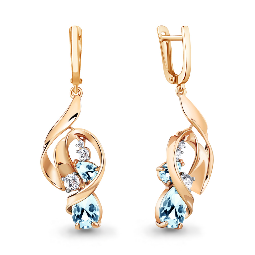 

Серьги из серебра с топазом Aquamarine Aquamarine 4760502А_925_з, 4760502А_925_з
