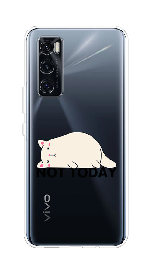 

Чехол на Vivo V20 SE "Cat not today", Белый;розовый;черный, 263550-1