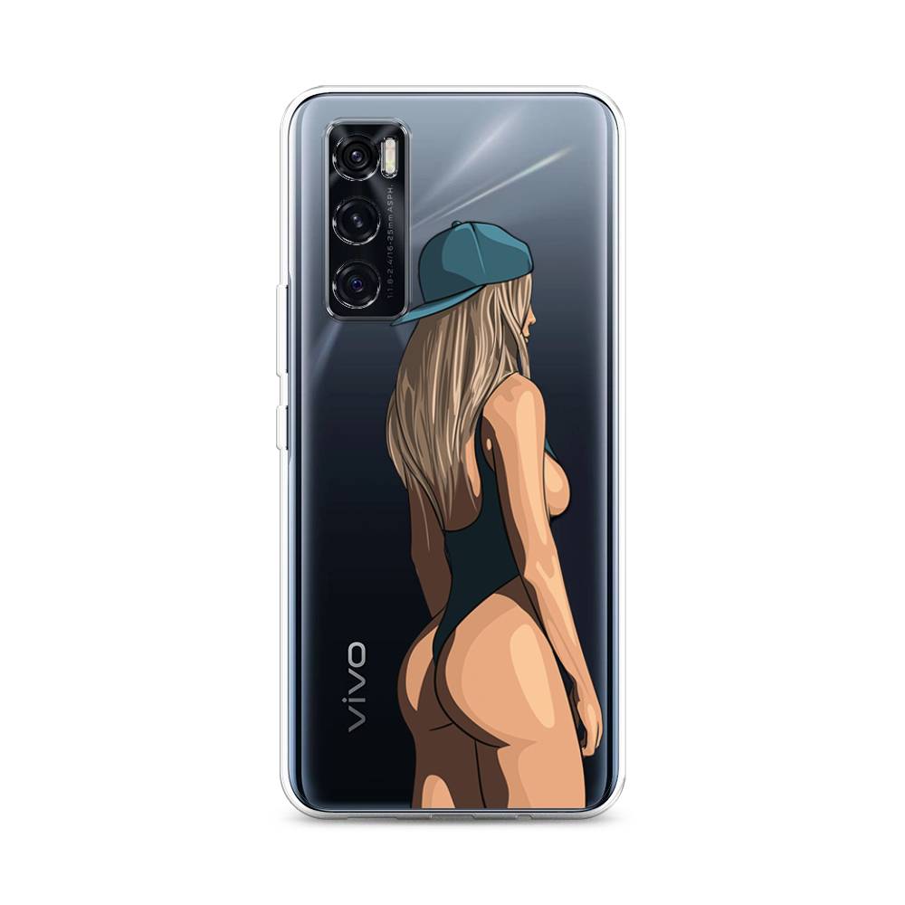 

Чехол на Vivo V20 SE "Девушка в черном купальнике", Зеленый;бежевый;черный, 263550-6