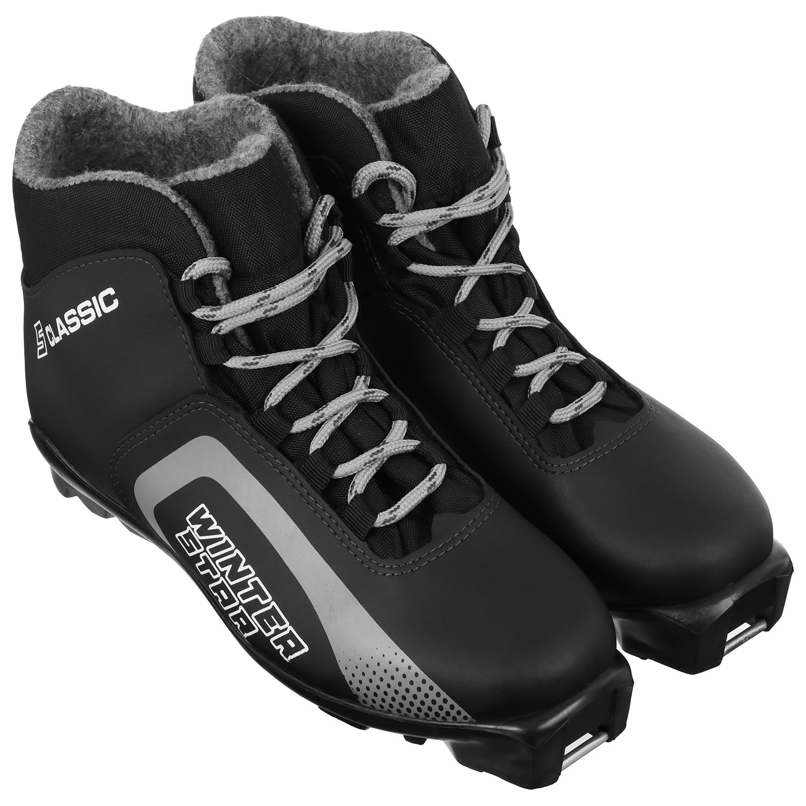 фото Ботинки лыжные winter star classic, цвет чёрный, лого серый, s, размер 44