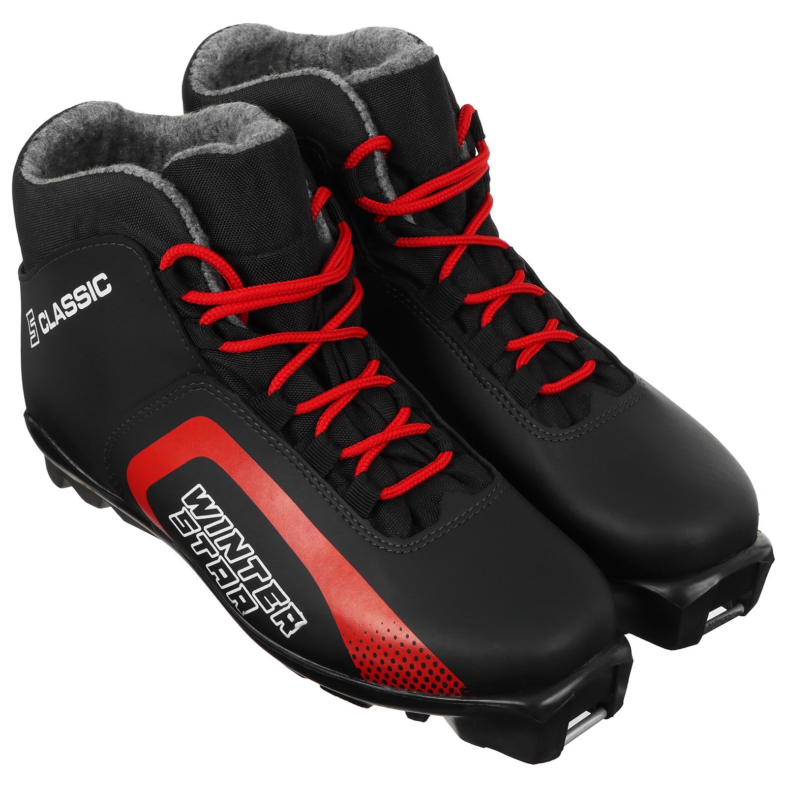 Ботинки лыжные Winter Star classic, цвет чёрный, лого красный, S, размер 44