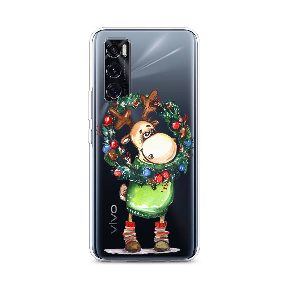 

Чехол на Vivo V20 SE "Олень с новогодним венком", 263550-4